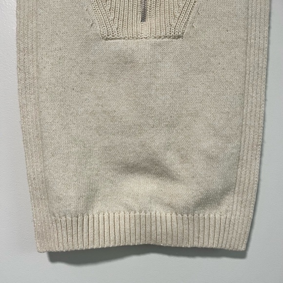 H&M Cream Knit Half-Zip Sweater Vest One Size High Neck Layering Piece - Picture 14 of 14